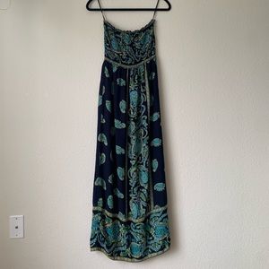 Strapless paisley maxi dress